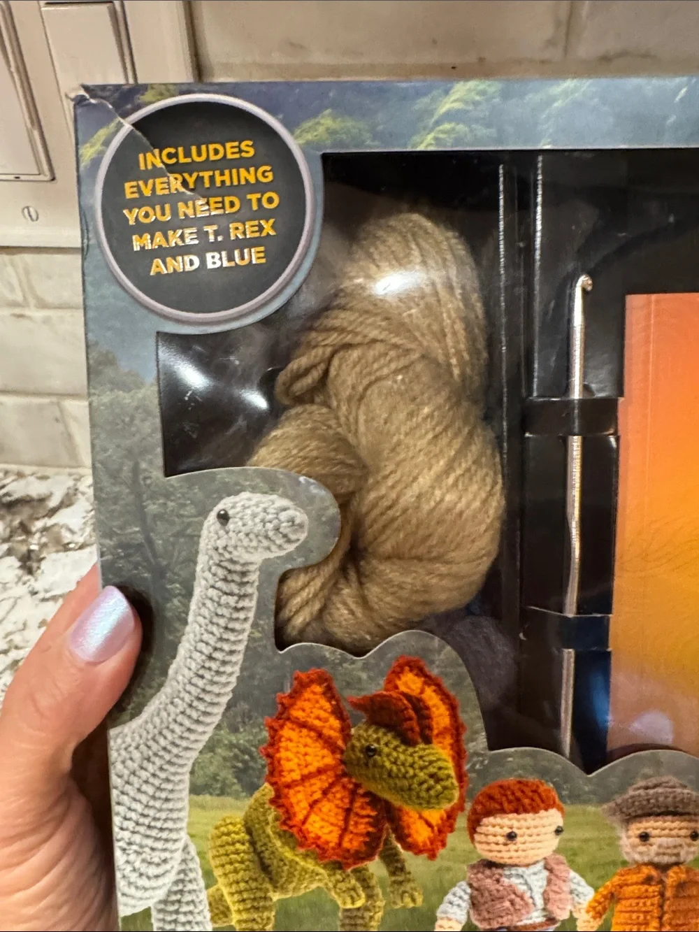 Jurassic World Crochet Kit — Beige/Brown Reptile Plush Crochet Set